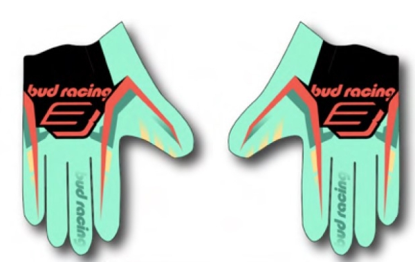 BUD SX LITE Childrens Gloves Champions Pastel Blue / Peach